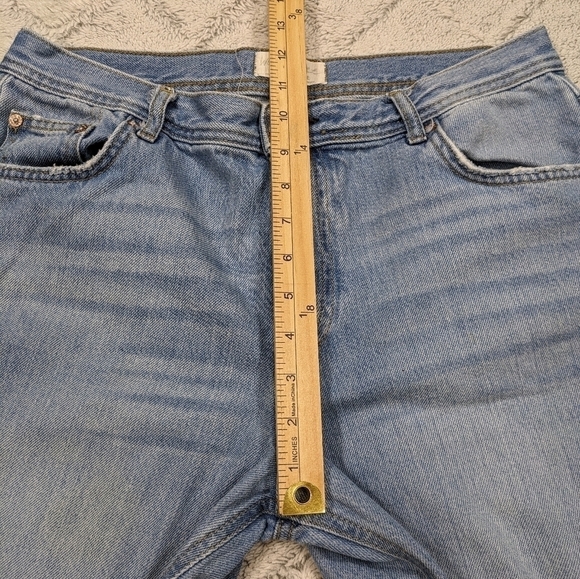 Free People Jeans Women's 29 Blue Light Stone Maggie Straight Distressed Cotton - Picture 7 of 10